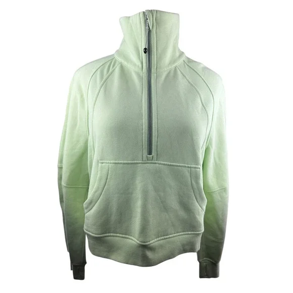 Lululemon Scuba Oversized Half Zip Hoodie Funnel Neck Green Women's Size M/L - Picture 3 of 13